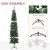 9.5ft Pencil Christmas Tree, Slim Xmas Tree with Realistic Branches, Pine Cones and Metal Base, Green - 4 of 4