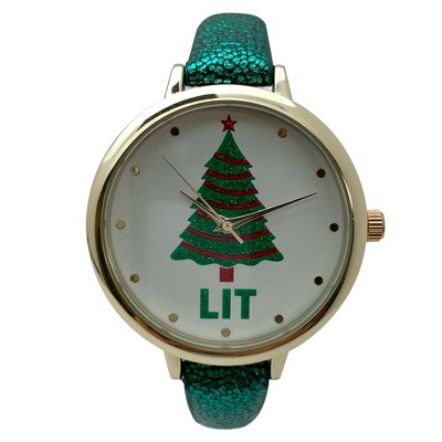 Olivia Pratt Faux Leather Christmas Themed Women Watch