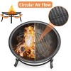 SINGLYFIRE 26" Stainless Steel Round Wood Fire Pit Outdoor Burning Fire Bowl with Spark Screen Black - 4 of 4