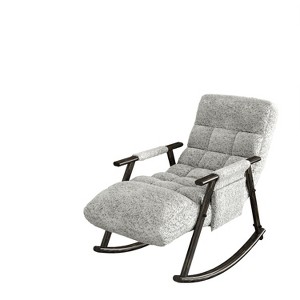 NicBex Velvet Glider Rocking Chair,Upholstered Nursery Rocking Chairs with adjustable High Backres and Footrest,Nursing Chair for Bedroom - 1 of 4