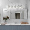 LLHZSY 3/4/5-Light Modern Bathroom Crystal Vanity Light with Round Lampshade -Light Modern Bathroom Wall Light Fixtures-Chrome/Black - 3 of 4