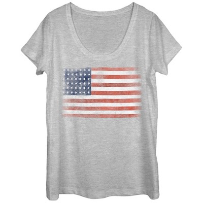 Women's Lost Gods Fourth Of July Flag Scoop Neck : Target
