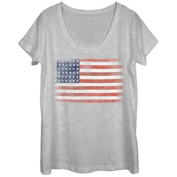Women's Lost Gods Fourth of July  Flag Scoop Neck