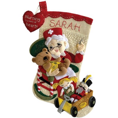 North Pole Nurse Felt Stocking Kit | MerryStockings