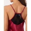 cheibear Women's Satin Sliky Sleeveless Lace Trim Camisole Tops with Shorts Pajamas Sets - 4 of 4