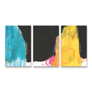 Trademark Fine Art Jennifer Goldberger  Primary Action III 3 Piece Panel Set Art - 1 of 3
