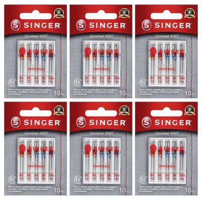 50 Count Sewing Machine Needles Universal Regular Point for Singer