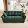 2 Seater Sofa with High Resilience Foam Cushions Modern Chenille Fabric Upholstery for Living Room White - 2 of 4