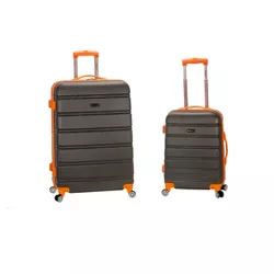 Rockland 2pc Expandable ABS Hardside Carry On Spinner Luggage Set - Charcoal