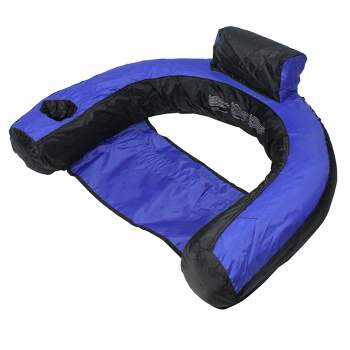 Swimline 28" Inflatable Floating 1-Person U-Seat Swimming Pool Lounger - Purple/Black