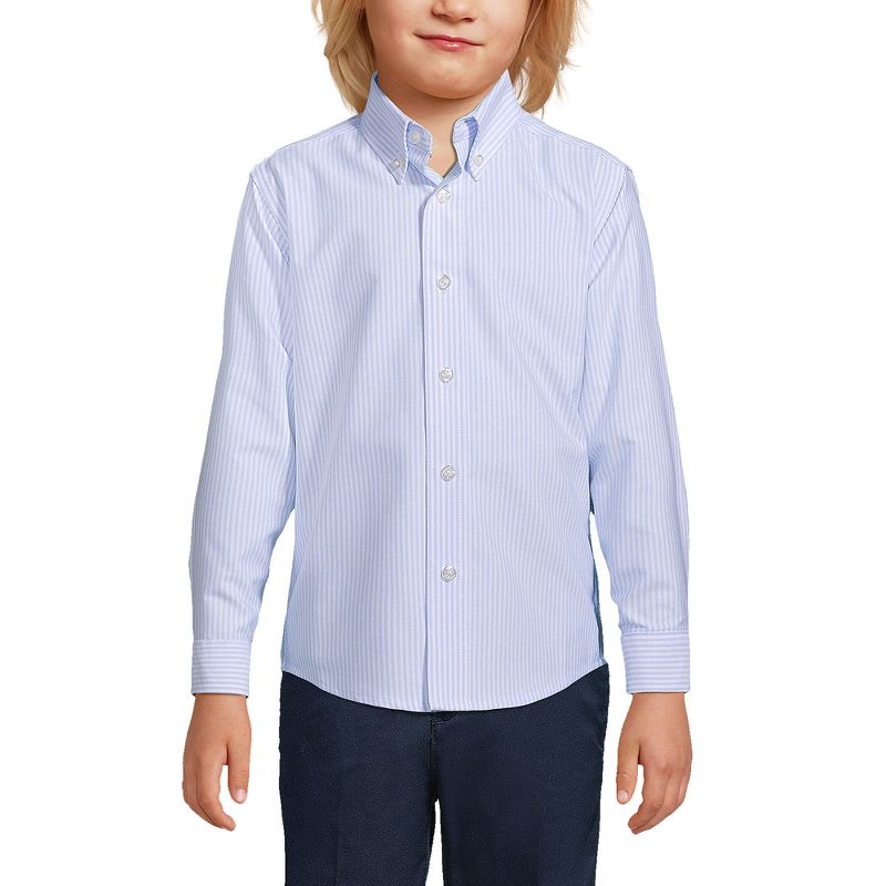 Lands' End School Uniform Kids Long Sleeve Oxford Dress Shirt, 5 of 7