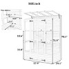 Coolbibila-78-Inch Wooden Greenhouse, Garden Workstation With 4 Independent Skylights And 2 Folding Middle Shelves, Walk-In Outdoor Greenhouse - 4 of 4