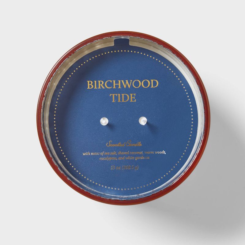 2-Wick 13oz Mercury Glass Candle Blue/Birchwood Tide - Threshold&#8482;, 5 of 6