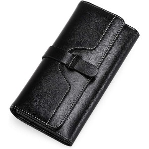 BEAFUP Womens Wallets,Large capacity Genuine Leather Wallet,Wallet Women Trifold Credit Card Holder Wallet with ID Window and RFID - 1 of 4