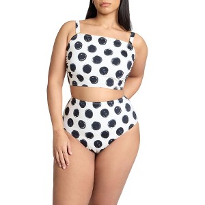 ELOQUII Women's Plus Size Strapless Tankini - 1 of 3