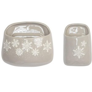 Melrose Stoneware Snowflake Wall Pocket (Set of 2) - 1 of 2