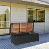 Outsunny Outdoor Storage Bench Wicker Deck Boxes with Wooden Seat, Gas Spring, Rattan Container Bin with Lip, Ideal for Storing Tools, Accessories and Toys - 3 of 4