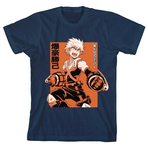 My Hero Academia Katsuki Bakugou Boy s Navy T shirt XS