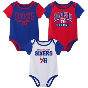 NBA Philadelphia 76ers Boys' 3pk Bodysuit Set - 1 of 4