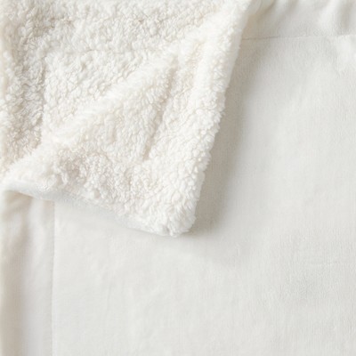 Twin Optic White Fleece Sherpa Reversible Blanket