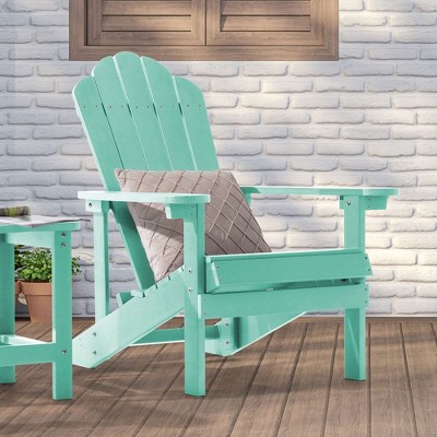 Sonkuki Faux Wood Adirondack Chair with High Back and Wide Seat