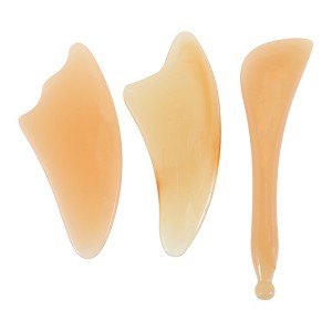 Unique Bargains Convenient Gua Sha Facial Massage Beauty Tool Yellow 1 Set - 1 of 4