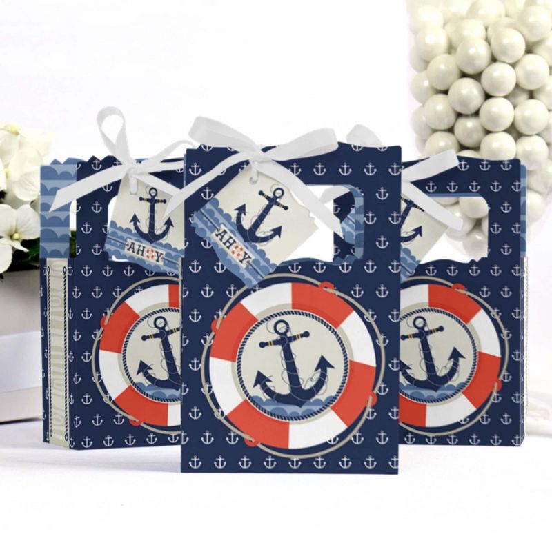 Big Dot of Happiness Ahoy - Nautical - Baby Shower or Birthday Party Favor Boxes - Set of 12, 3 of 7