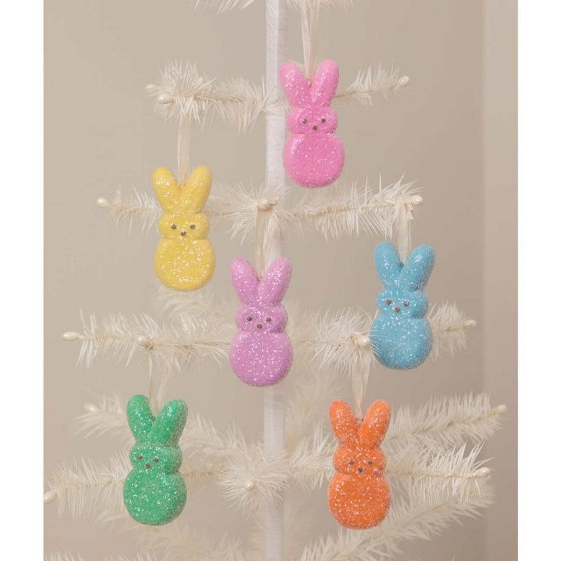 Christmas Furry Friends Dummy Boards Mdf Kitten Puppy Vintage Rl0831 3.0 Inch Peeps Bunny Ornaments Set/6 Candy Decorations Ready To Hang Tree, 3 of 4