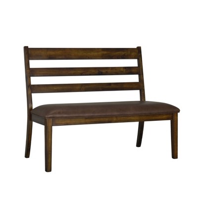 Slat Back Settee Brown - HomeFare