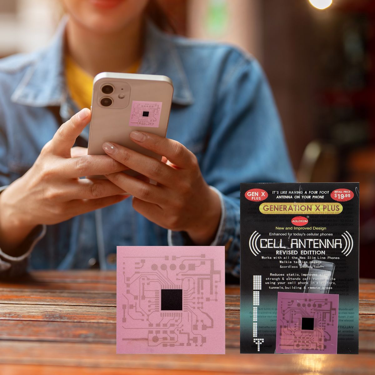 Unique Bargains Square Cell Phone Booster Pink 5pcs - thumbnail 2