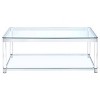 Anne Acrylic Coffee Table with Glass Top and Shelf Chrome - Coaster - 3 of 4