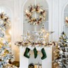 6FT Snowy Christmas Garland with Glitter Snowflakes - Artificial Cedar Greenery + Pinecones, Ideal Decor for Mantel, Staircase, Indoor Outdoor - 4 of 4