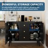 47" Sideboard Buffet Cabinet with 3 Drawers, Fluted Entryway Coffee Bar Cabinet, Wooden Floor Cupboard, Media Console Table for Living Room - 4 of 4