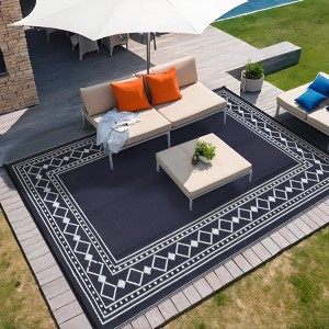 Outdoor Rug Patio Waterproof, Plastic Straw Outdoor Carpet - UV Resistant Reversible Indoor Outdoor Rugs for Porch, Camping, Poolside, RV, Balcony - 1 of 4