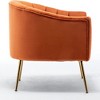 SEYNAR Modern Velvet Accent Chair,Round Upholstered Barrel Chair for Living Room - 4 of 4