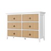 Fluted Dresser for Bedroom with 6 Drawers, 47 In Wide Storage Cabinet,Wooden Storage Cabinet TV Stand for Hallways, Entryways, Easy Assembly - 2 of 4
