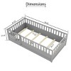 Toddler Bed with Safety Fence and Door, Wooden Floor Bed Frame for Kids’ Sleep, Play, and Reading Space – The Pop Home - 4 of 4