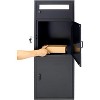 Garvee Steel Freestanding Floor Mailboxes for Outside, Black Mailboxes for Outside with Delivery Port 2 Retractable Shelves Doors - 4 of 4