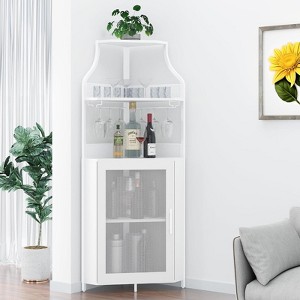 Corner Wine Cabinet with Removable Wine Rack - 1 of 4