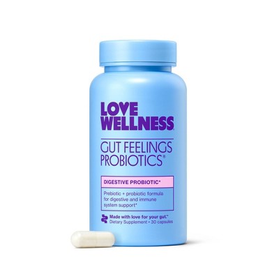Love Wellness Gut Feelings Probiotics for a Healthy Gut & Immunity - 30ct