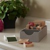 Household Essentials Set of 2 3-Section Hardside Trays Silver: Multi-Compartment Storage, Portable, Stackable, 12"x6" - 4 of 4