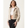INSPIRE CHIC Women's Faux Fur Paneled PU Leather Thick Parka Jacket Warm Winter Coat - 2 of 4