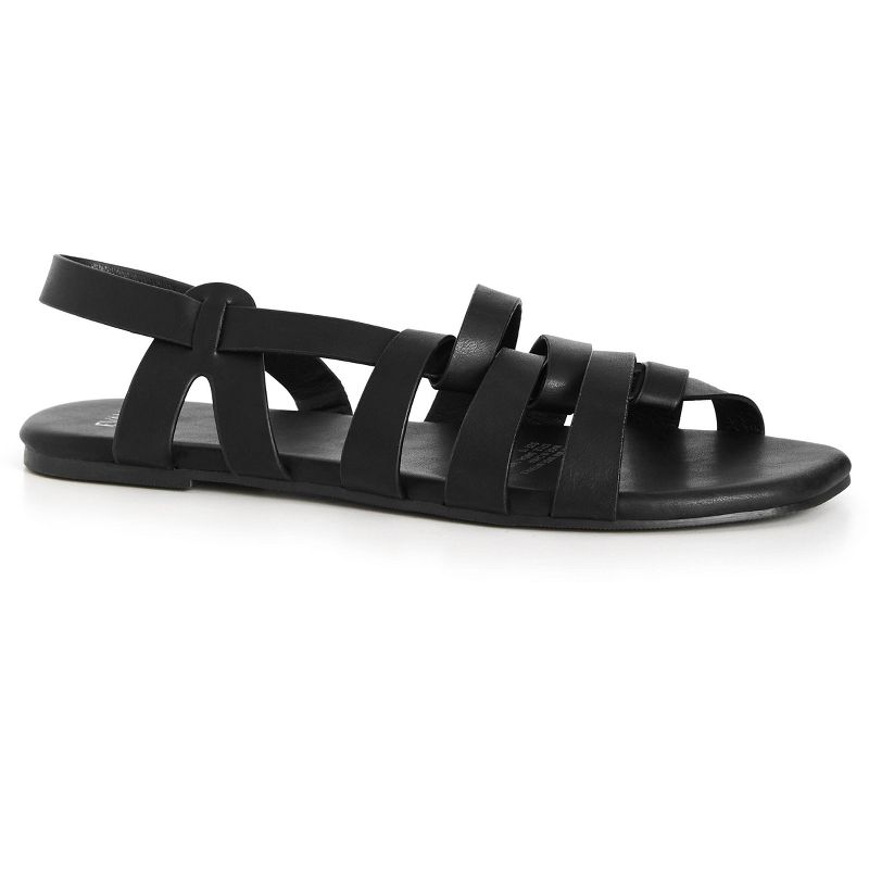 Women's  Wide Fit Ada Twist Sandal - black | AVENUE, 1 of 7