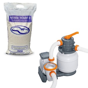 US Silica 50 Pound Mystic White II Premium Swimming Pool Filter Sand Bag and Flowclear 1500 Gallon Sand Filter Pump for Above Ground Pools - 1 of 4