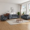 Mjkone 78" Linen Sectional Couches Set , 3-Seater Sofa with Storage Ottoman and Loveset Sofa and Armchair - 2 of 4