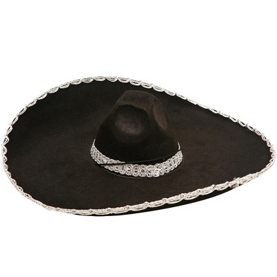 Dress Up America Mariachi Sombrero - Black And Silver Mariachi Hat : Target