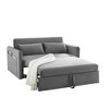 GDFStudio Rune 55" Modern Convertible Velvet Upholstered Sofa Bed with 3 Levels Adjustable Backrest and 2 Lumbar Pillows - 3 of 4