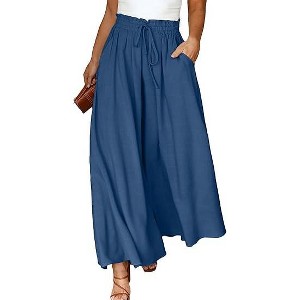 Plus Size Womens Pants High Waist Relaxed Wide Leg Casual Pants - 1 of 1