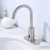 WOWOW 6.3 in. x 2.5 in. x 0.3 in. Stainless Steel Bathroom Sink Faucet Hole Cover Deck Plate Escutcheon in Brushed Nickel - 2 of 4