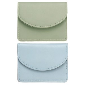 Unique Bargains PU Leather Wallet Slim Business Card Cases 2 Pcs 4.1" x 3.3" - 1 of 4